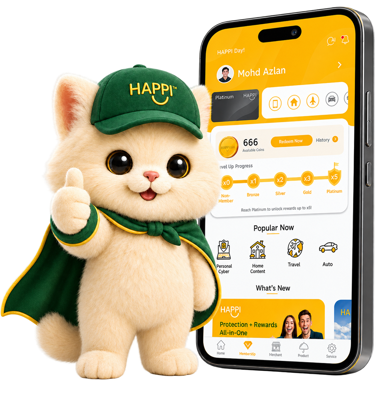 Creamy beside the HAPPI membership app