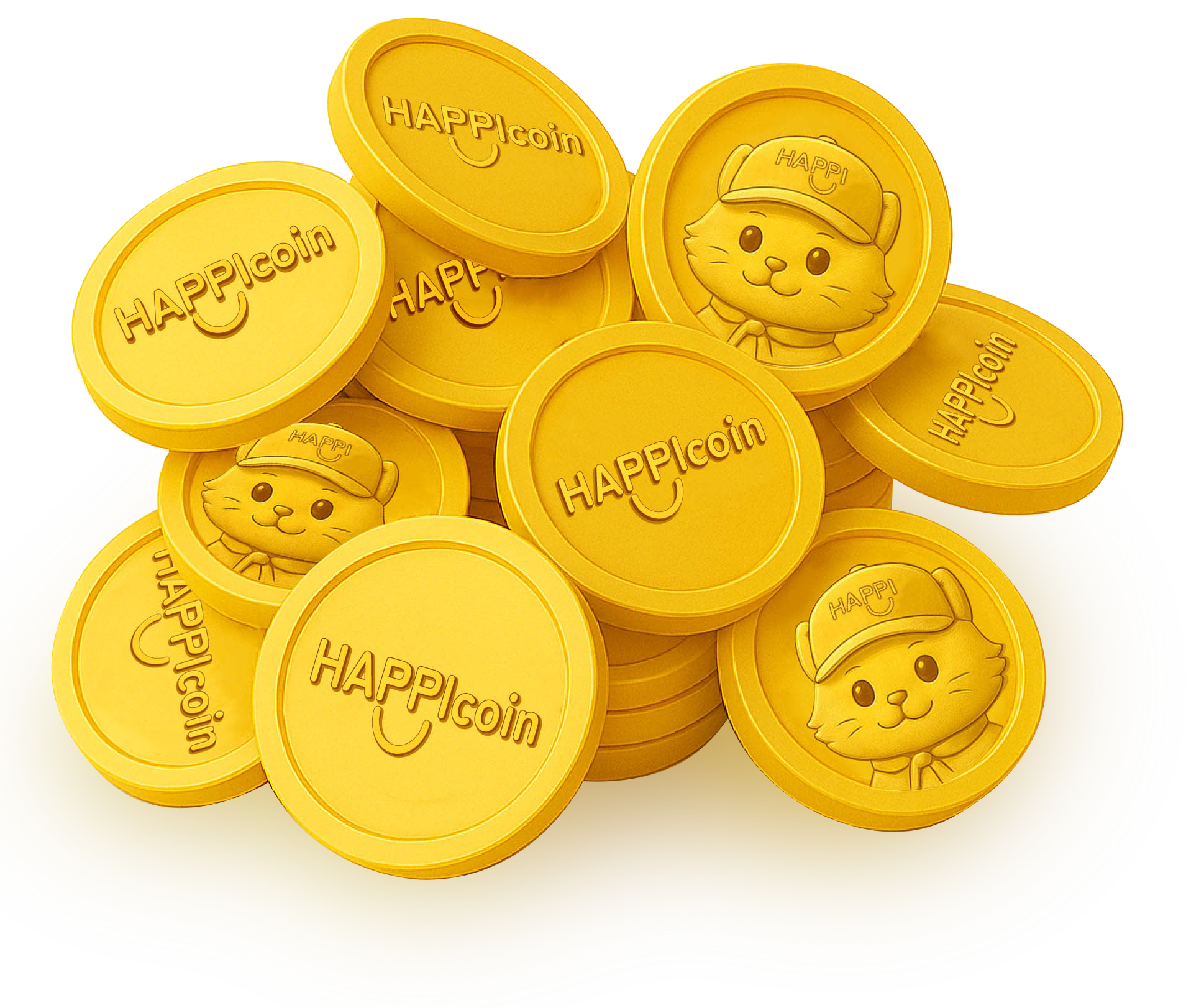 A pile of HAPPIcoins