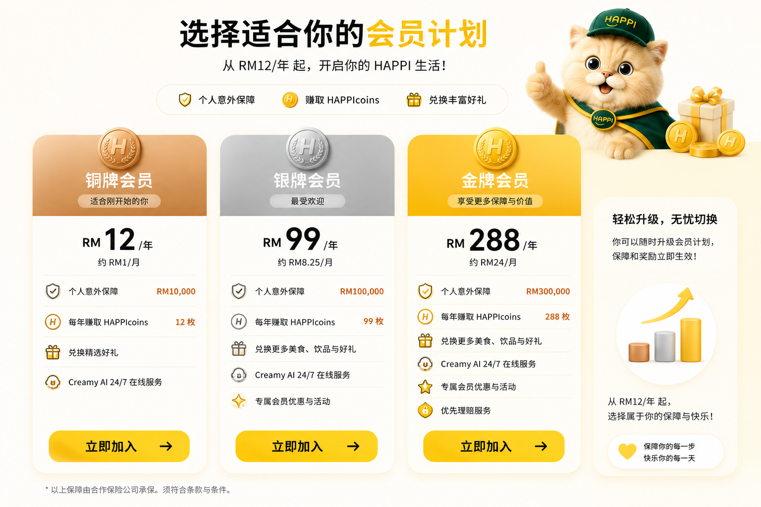 选择适合你的会员计划